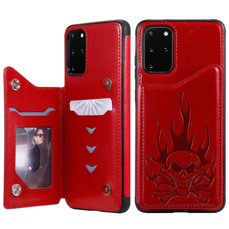 Skull Embossing Pattern Shockproof Protective Case with Card Slots & Photo Frame, For Galaxy S20, For Galaxy S20 Plus, For Galaxy S20 Ultra