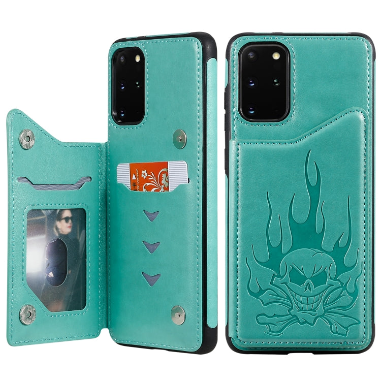 Skull Embossing Pattern Shockproof Protective Case with Card Slots & Photo Frame, For Galaxy S20, For Galaxy S20 Plus, For Galaxy S20 Ultra