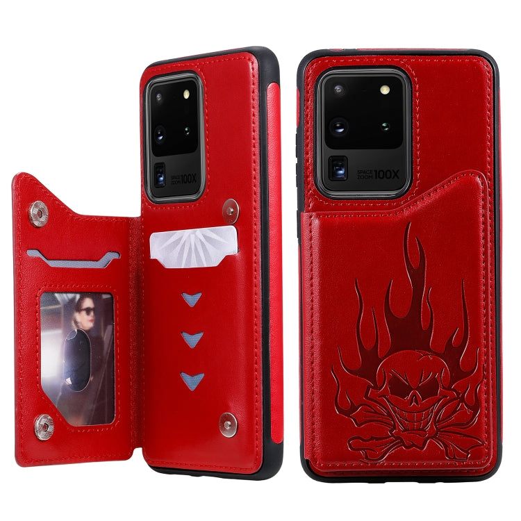 Skull Embossing Pattern Shockproof Protective Case with Card Slots & Photo Frame, For Galaxy S20, For Galaxy S20 Plus, For Galaxy S20 Ultra