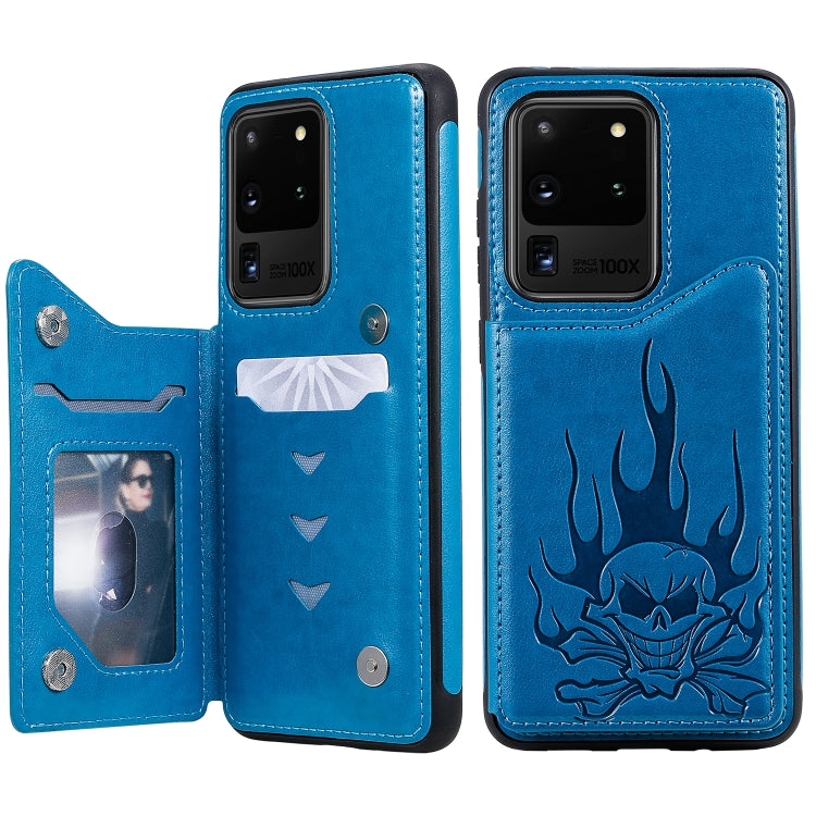 Skull Embossing Pattern Shockproof Protective Case with Card Slots & Photo Frame, For Galaxy S20, For Galaxy S20 Plus, For Galaxy S20 Ultra