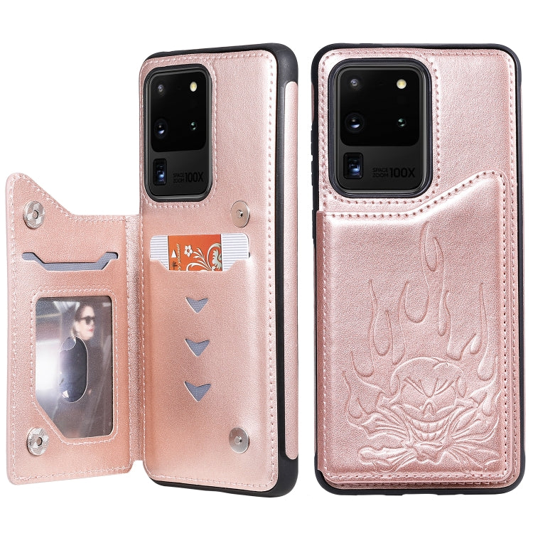 Skull Embossing Pattern Shockproof Protective Case with Card Slots & Photo Frame, For Galaxy S20, For Galaxy S20 Plus, For Galaxy S20 Ultra
