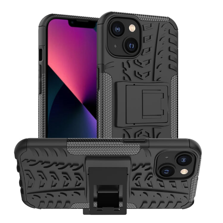 Tire Texture TPU + PC Phone Case with Holder, For iPhone 14, For iPhone 14 Plus, For iPhone 14 Pro