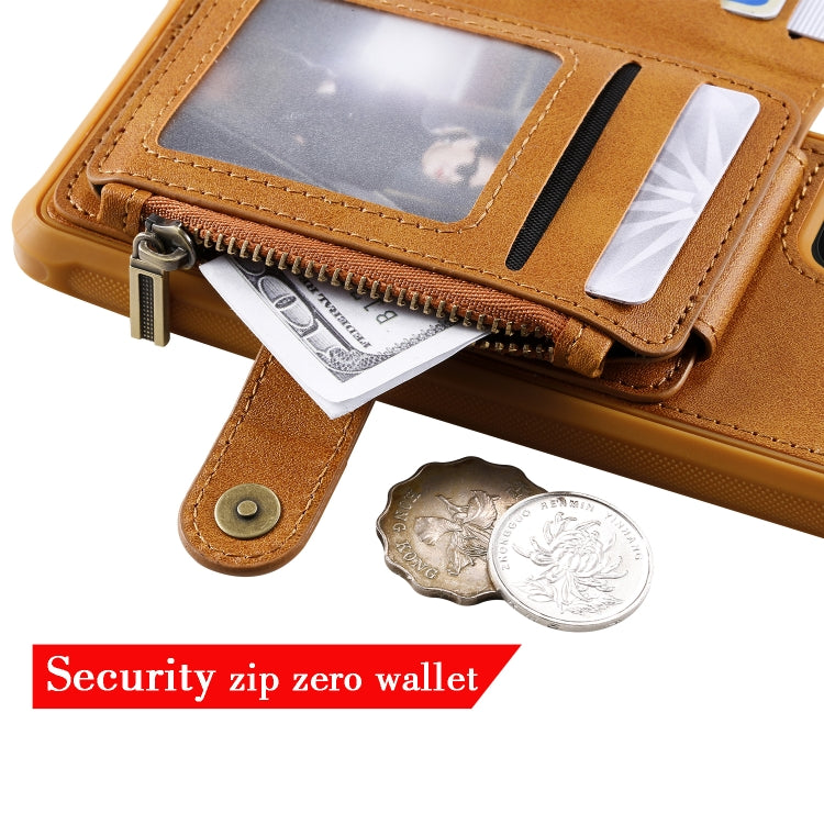 Zipper Shockproof Protective Case with Card Slots & Bracket & Photo Holder & Wallet Function, For Galaxy S20, For Galaxy S20+, For Galaxy S20 Ultra