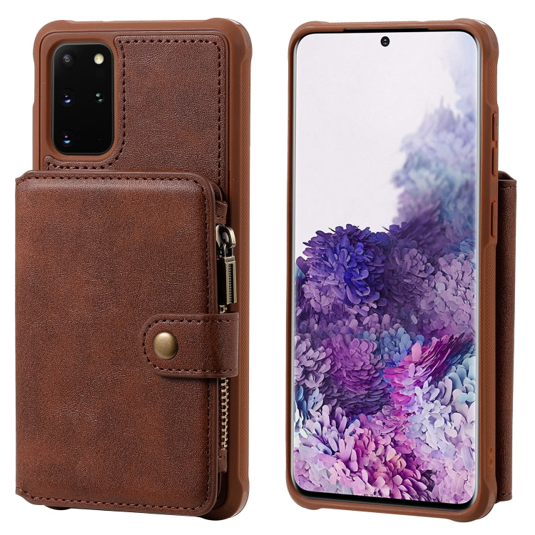 Zipper Shockproof Protective Case with Card Slots & Bracket & Photo Holder & Wallet Function, For Galaxy S20, For Galaxy S20+, For Galaxy S20 Ultra