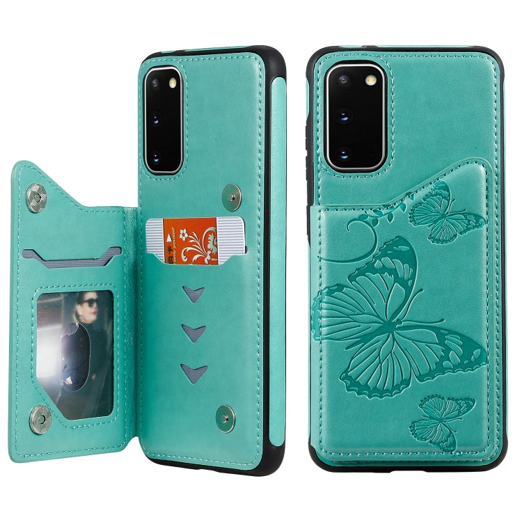 Butterfly Embossing Pattern Shockproof Protective Case with Holder & Card Slots & Wallet, For Galaxy S20, For Galaxy S20 Plus, For Galaxy S20 Ultra