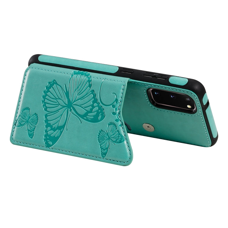 Butterfly Embossing Pattern Shockproof Protective Case with Holder & Card Slots & Wallet, For Galaxy S20, For Galaxy S20 Plus, For Galaxy S20 Ultra