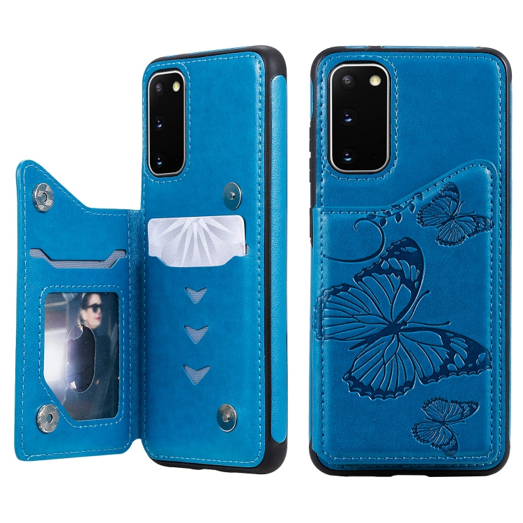 Butterfly Embossing Pattern Shockproof Protective Case with Holder & Card Slots & Wallet, For Galaxy S20, For Galaxy S20 Plus, For Galaxy S20 Ultra