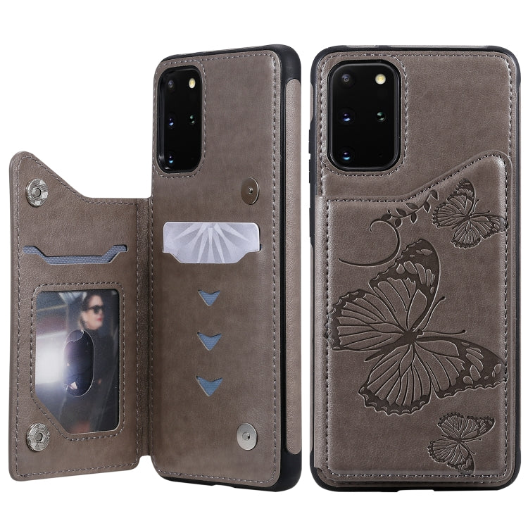 Butterfly Embossing Pattern Shockproof Protective Case with Holder & Card Slots & Wallet, For Galaxy S20, For Galaxy S20 Plus, For Galaxy S20 Ultra