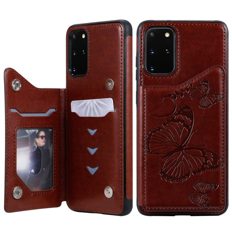 Butterfly Embossing Pattern Shockproof Protective Case with Holder & Card Slots & Wallet, For Galaxy S20, For Galaxy S20 Plus, For Galaxy S20 Ultra