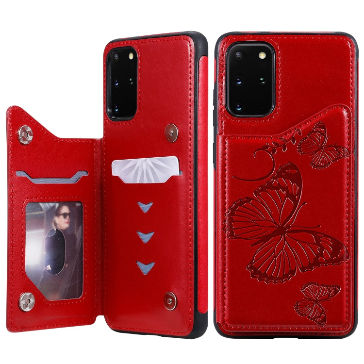 Butterfly Embossing Pattern Shockproof Protective Case with Holder & Card Slots & Wallet, For Galaxy S20, For Galaxy S20 Plus, For Galaxy S20 Ultra