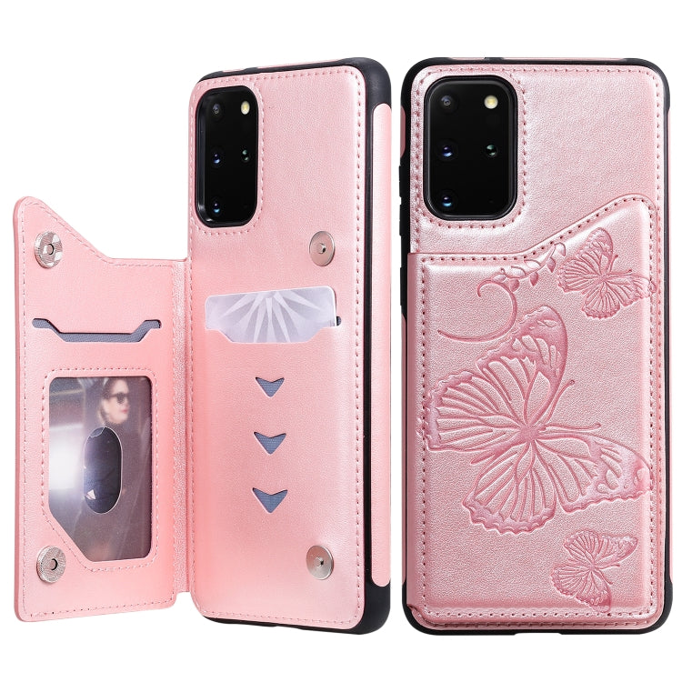 Butterfly Embossing Pattern Shockproof Protective Case with Holder & Card Slots & Wallet, For Galaxy S20, For Galaxy S20 Plus, For Galaxy S20 Ultra