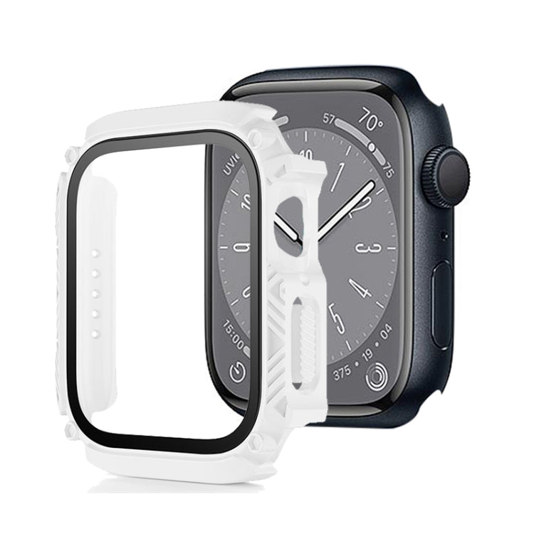 Screen Tempered Glass Film Armor Waterproof Watch Case, For Apple Watch Series 8&7 45mm, For Apple Watch Series 8&7 41mm