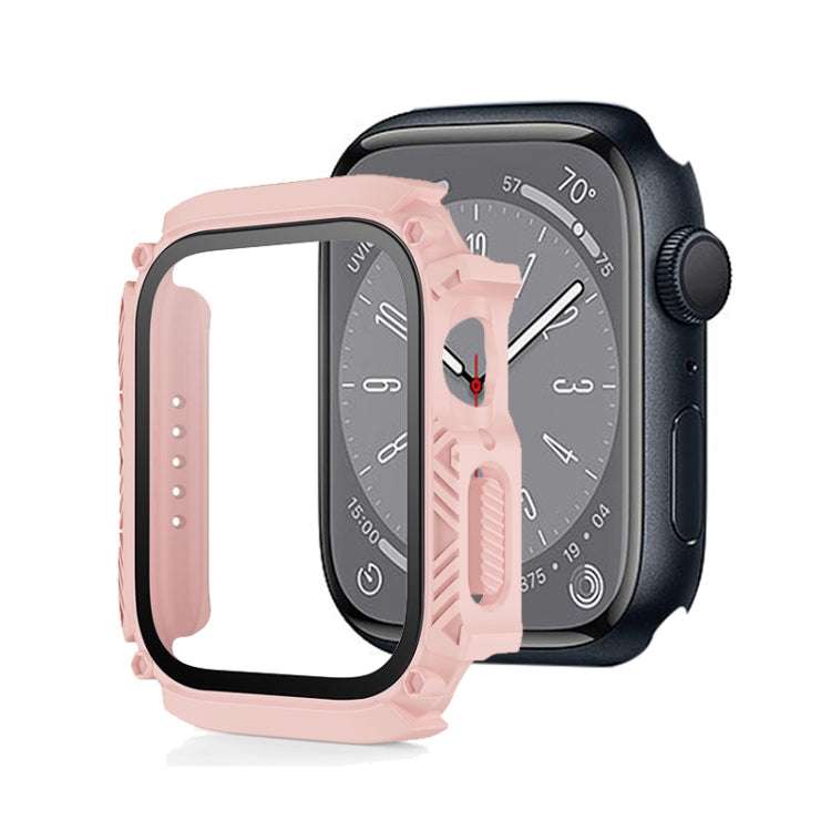 Screen Tempered Glass Film Armor Waterproof Watch Case, For Apple Watch Series 8&7 45mm, For Apple Watch Series 8&7 41mm