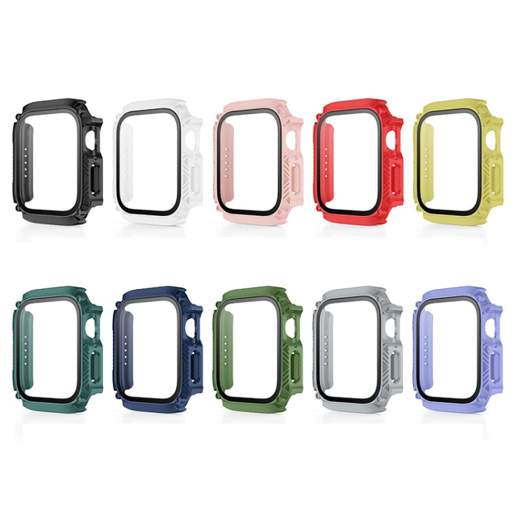 Screen Tempered Glass Film Armor Waterproof Watch Case, For Apple Watch Series 8&7 45mm, For Apple Watch Series 8&7 41mm