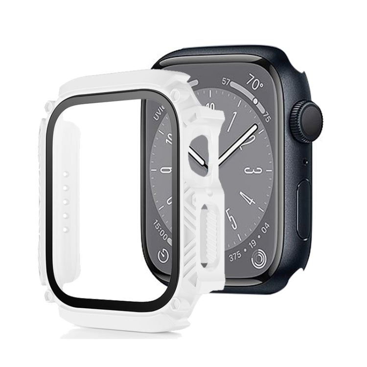 Screen Tempered Glass Film Armor Waterproof Watch Case, For Apple Watch Series 8&7 45mm, For Apple Watch Series 8&7 41mm