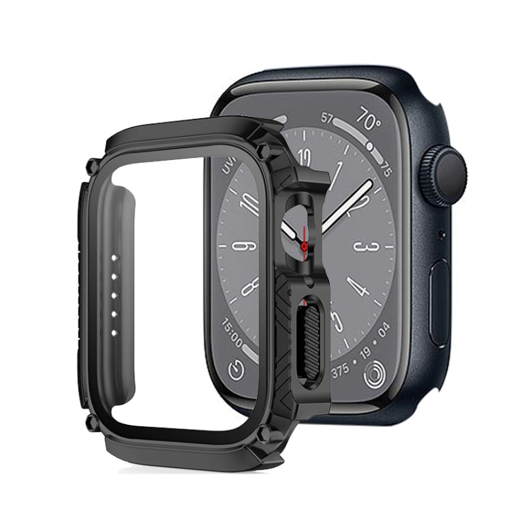 Screen Tempered Glass Film Armor Waterproof Watch Case, For Apple Watch Series 8&7 45mm, For Apple Watch Series 8&7 41mm