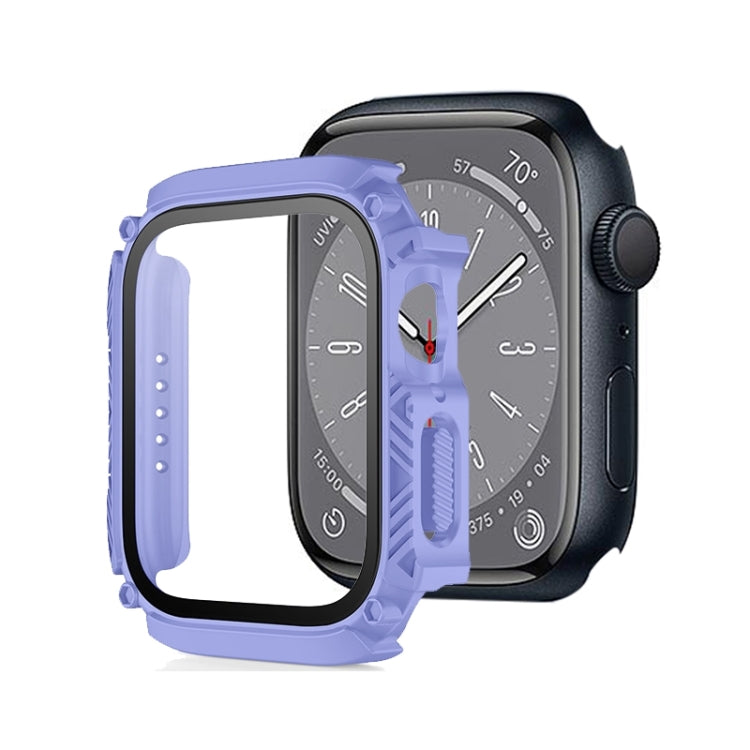 Screen Tempered Glass Film Armor Waterproof Watch Case, For Apple Watch Series 8&7 45mm, For Apple Watch Series 8&7 41mm