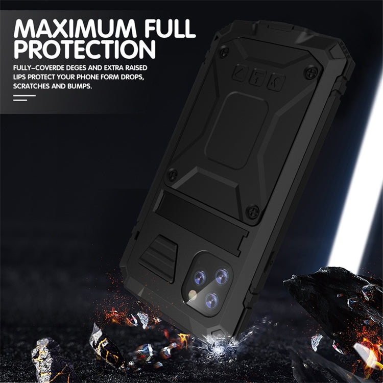 Shockproof Waterproof Dust-proof Metal + Silicone Protective Case with Holder