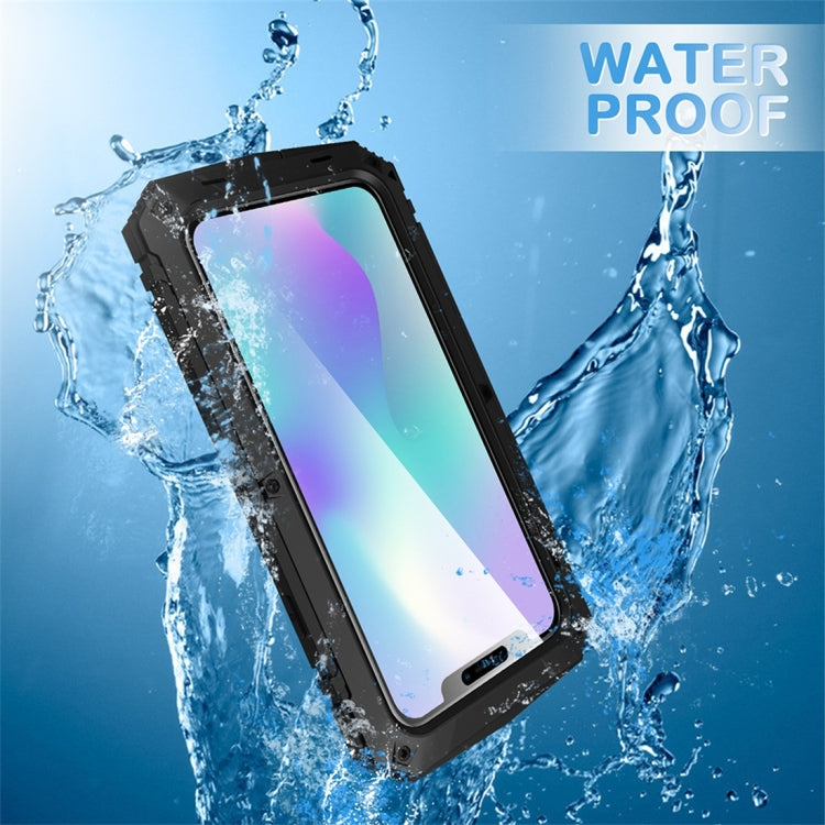 Shockproof Waterproof Dust-proof Metal + Silicone Protective Case with Holder