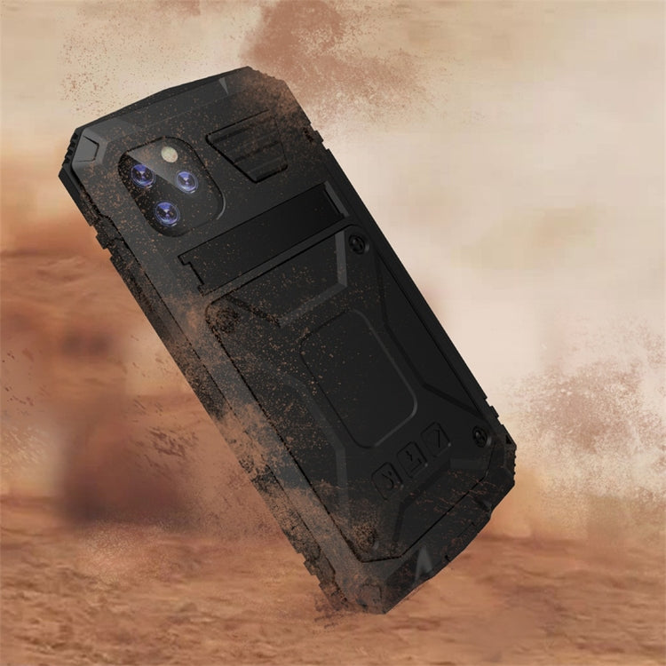 Shockproof Waterproof Dust-proof Metal + Silicone Protective Case with Holder