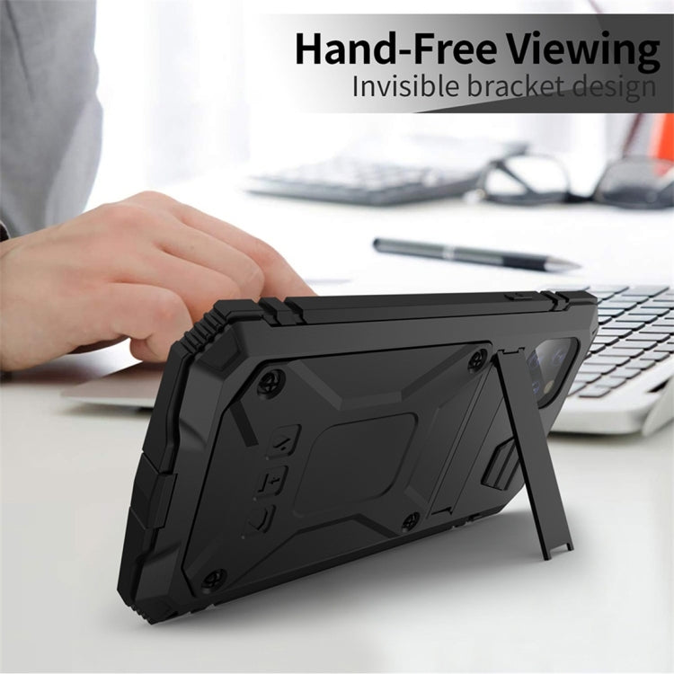 Shockproof Waterproof Dust-proof Metal + Silicone Protective Case with Holder