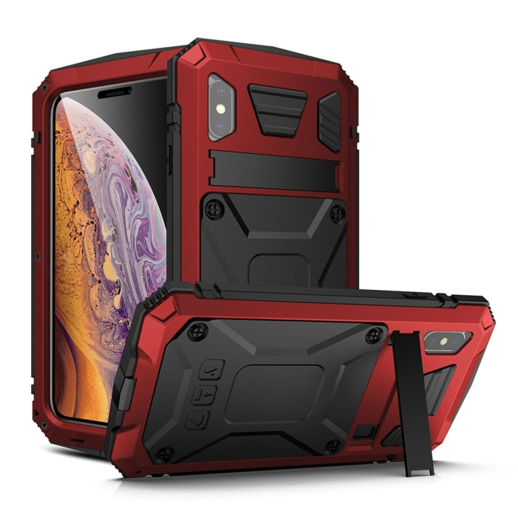 Shockproof Waterproof Dust-proof Metal + Silicone Protective Case with Holder