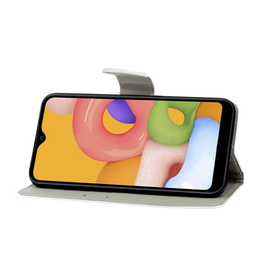 Galaxy A01 case open view showing interior card pockets and cash compartment