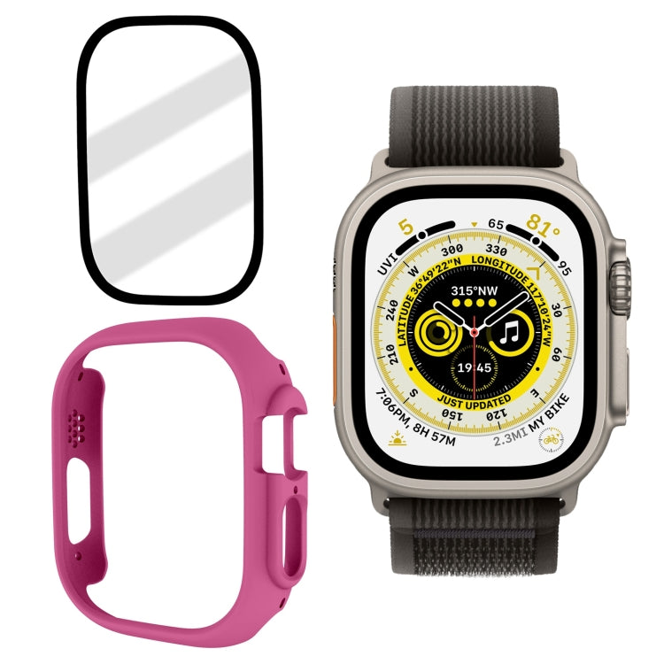 Tempered Glass Film Frosted PC Watch Case, For Apple Watch Ultra 49mm / Apple Watch Ultra 2 49mm, For Apple Watch Ultra 49mm / Apple Watch Ultra 2 49mm / Apple Watch Ultra 2 49mm