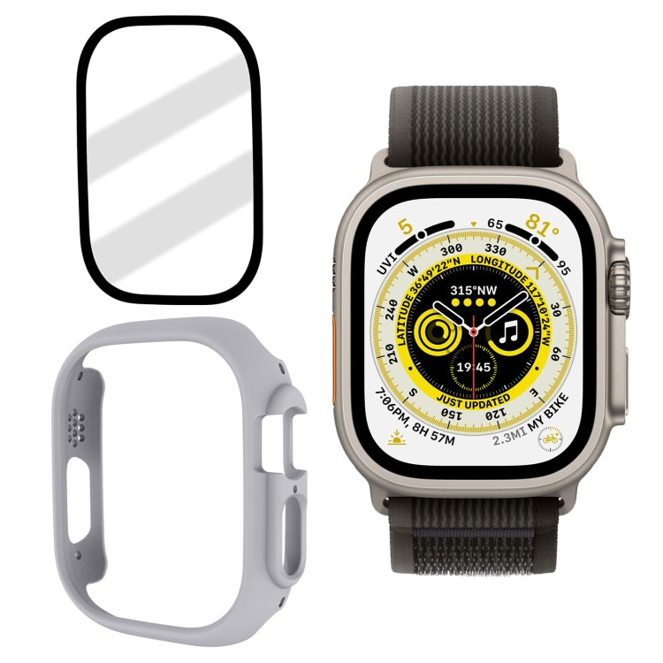 Tempered Glass Film Frosted PC Watch Case, For Apple Watch Ultra 49mm / Apple Watch Ultra 2 49mm, For Apple Watch Ultra 49mm / Apple Watch Ultra 2 49mm / Apple Watch Ultra 2 49mm