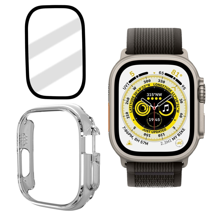 Tempered Glass Film Frosted PC Watch Case, For Apple Watch Ultra 49mm / Apple Watch Ultra 2 49mm, For Apple Watch Ultra 49mm / Apple Watch Ultra 2 49mm / Apple Watch Ultra 2 49mm