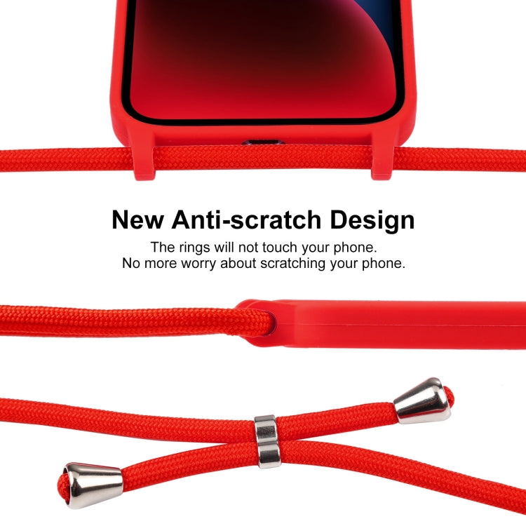 Crossbody Lanyard Liquid Silicone Case, For iPhone 14 Plus