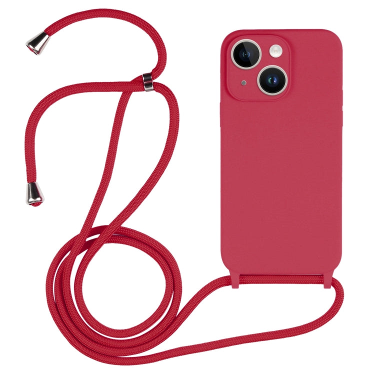 Crossbody Lanyard Liquid Silicone Case, For iPhone 14 Plus