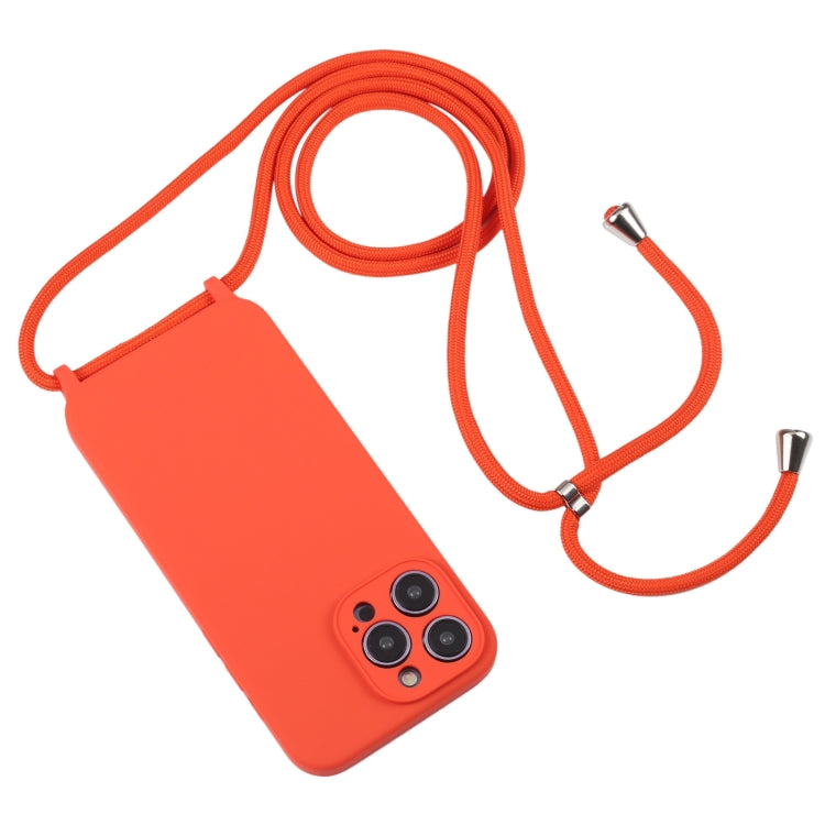 Crossbody Lanyard Liquid Silicone Case, For iPhone 14 Pro