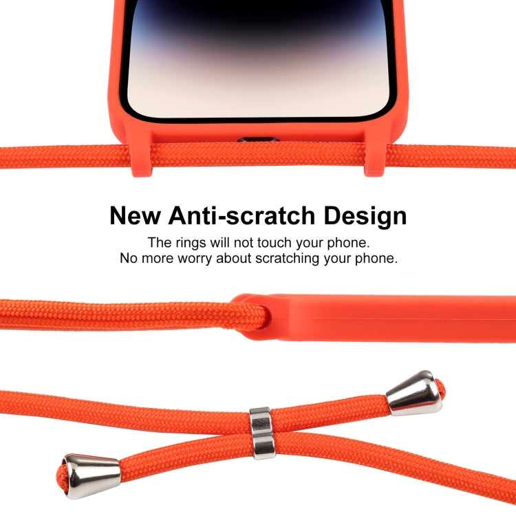 Crossbody Lanyard Liquid Silicone Case, For iPhone 14 Pro