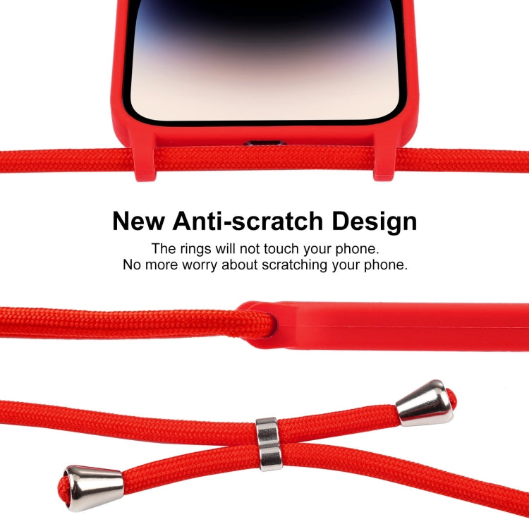 Crossbody Lanyard Liquid Silicone Case, For iPhone 14 Pro