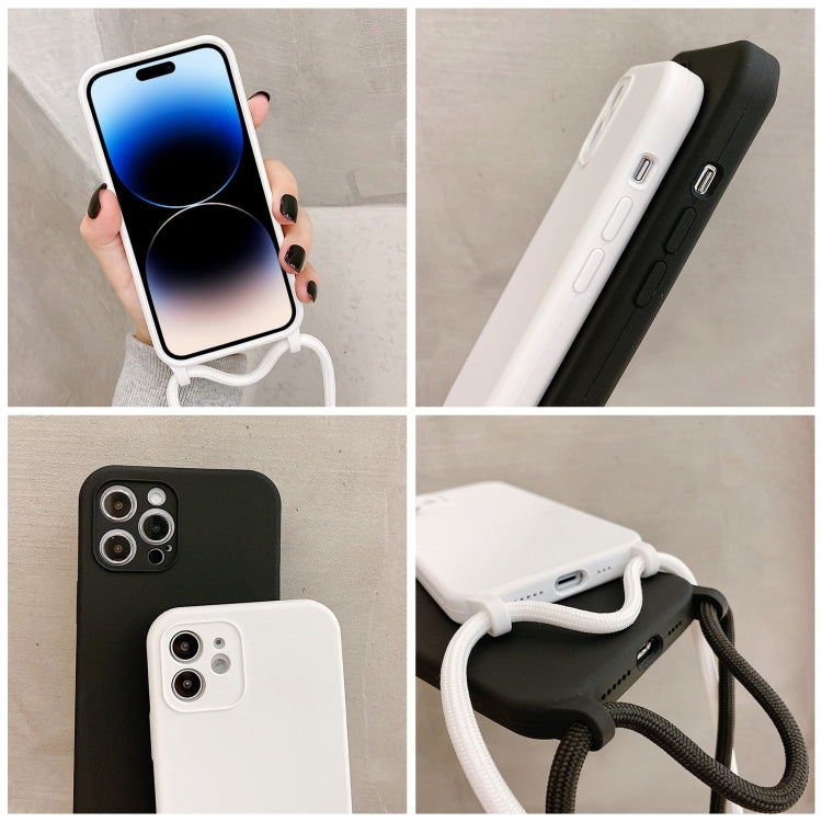 Crossbody Lanyard Liquid Silicone Case, For iPhone 14 Pro