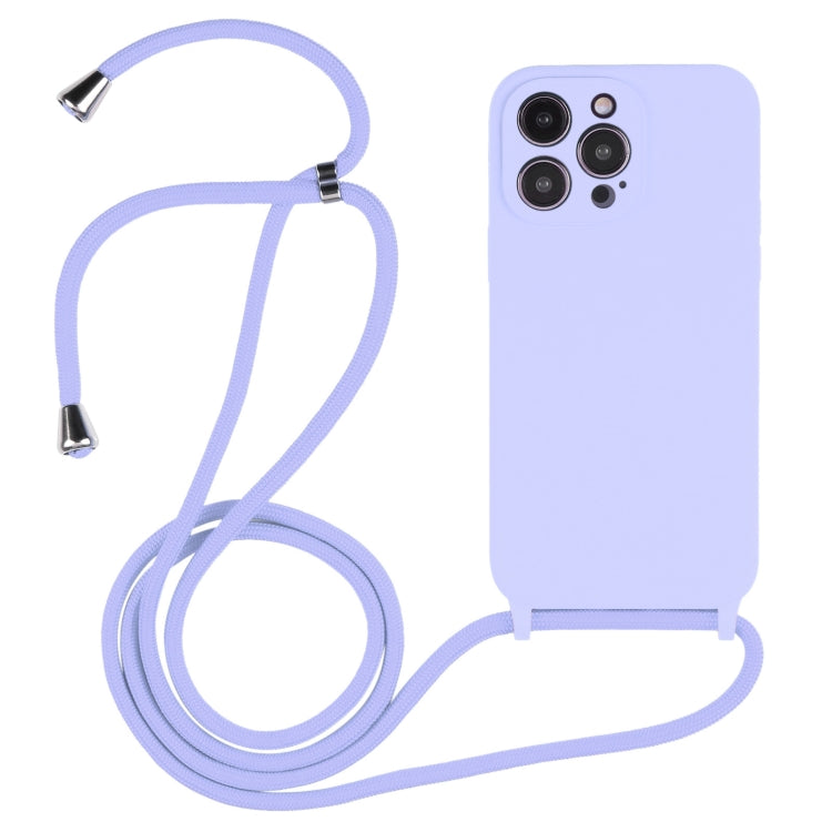 Crossbody Lanyard Liquid Silicone Case, For iPhone 14 Pro Max