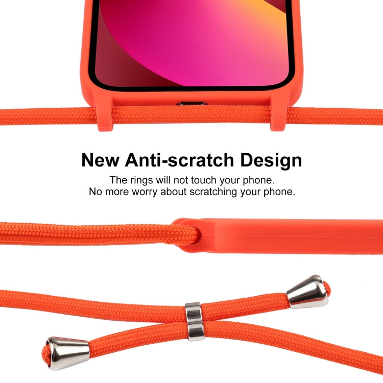 Crossbody Lanyard Liquid Silicone Case, For iPhone 13