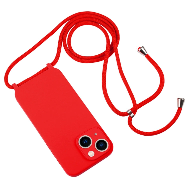 Crossbody Lanyard Liquid Silicone Case, For iPhone 13