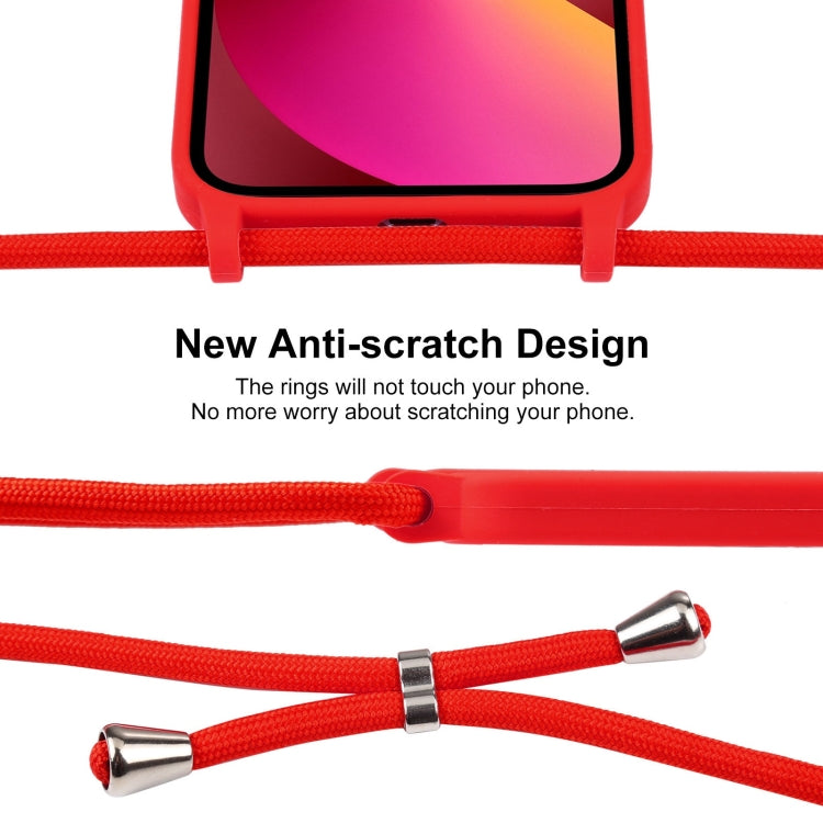 Crossbody Lanyard Liquid Silicone Case, For iPhone 13