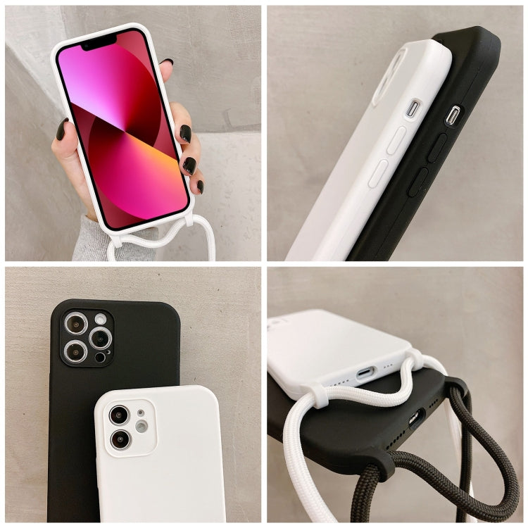 Crossbody Lanyard Liquid Silicone Case, For iPhone 13