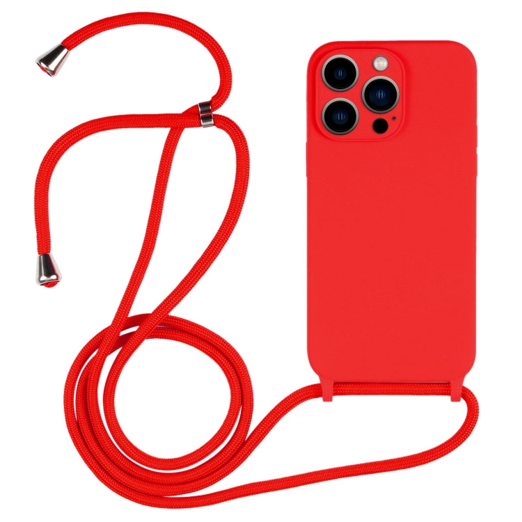 Crossbody Lanyard Liquid Silicone Case, For iPhone 13 Pro Max