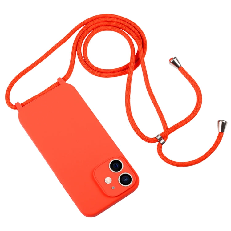 Crossbody Lanyard Liquid Silicone Case, For iPhone 12