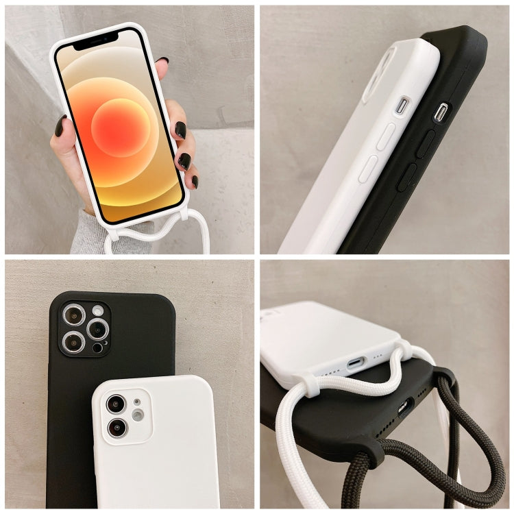 Crossbody Lanyard Liquid Silicone Case, For iPhone 12