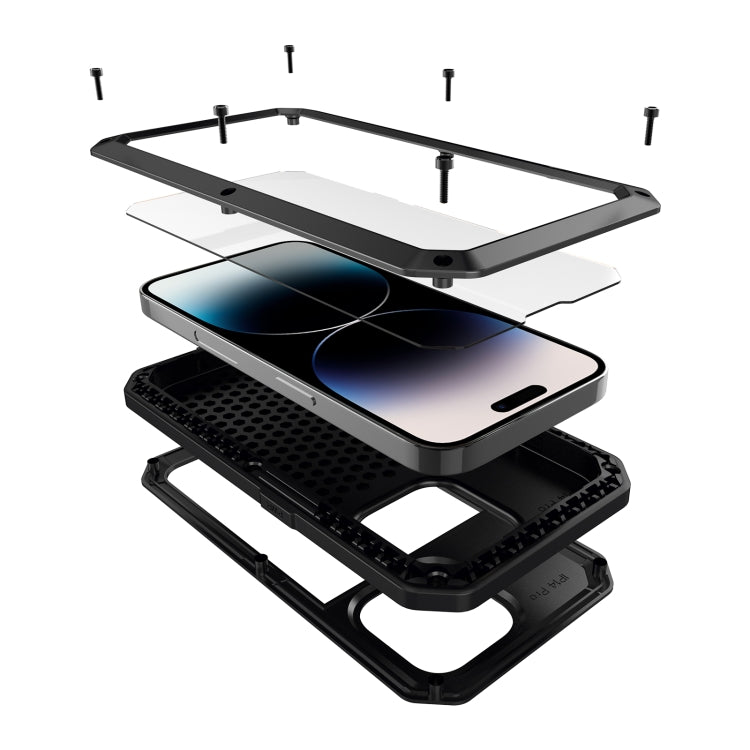 Shockproof Waterproof Silicone + Zinc Alloy Case, For iPhone 14 Pro Max