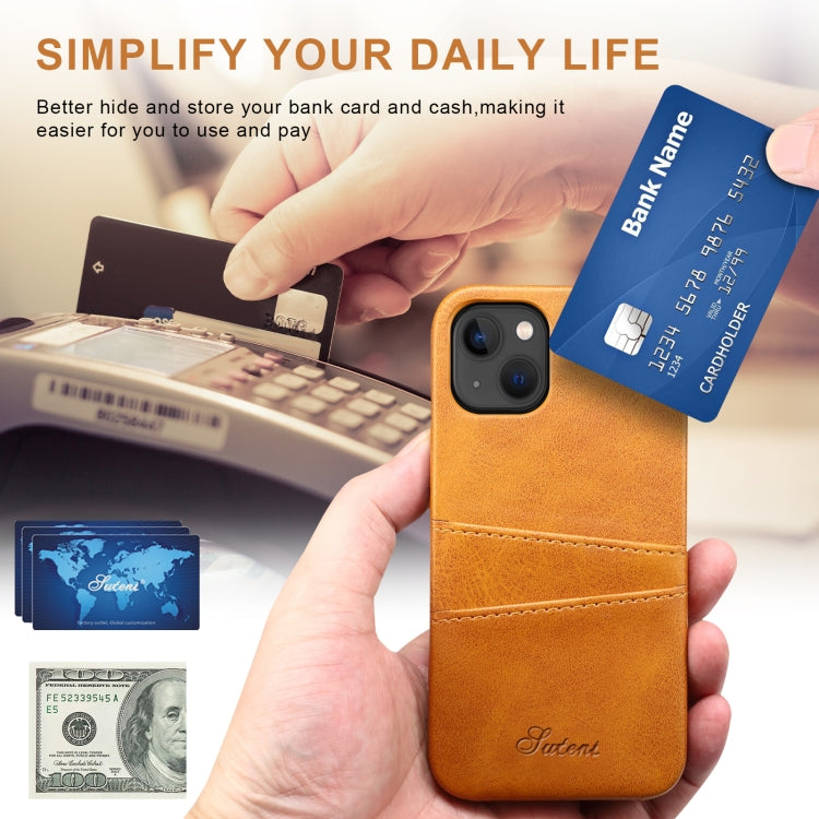 Étui pour téléphone Suteni en cuir de veau texturé avec emplacements pour cartes