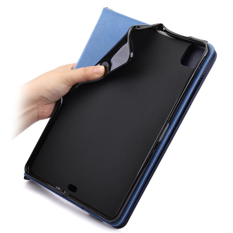Étui à rabat horizontal en cuir PU avec emplacements pour cartes, emplacements pour stylos, support, portefeuille, cadre photo et bandoulière, pour iPad Pro 11 (2021/2020) et iPad Pro 12.9 (2021/2020).