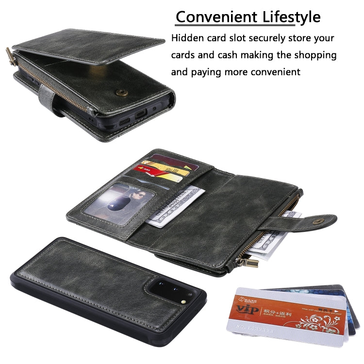 Multifunctional Retro Detachable Magnetic Horizontal Flip Leather Case with Card Slots & Holder & Wallet & Photo Frame, For Galaxy S20, For Galaxy S20 Plus, For Galaxy S20 Ultra