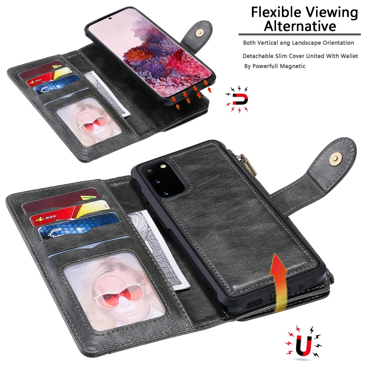 Multifunctional Retro Detachable Magnetic Horizontal Flip Leather Case with Card Slots & Holder & Wallet & Photo Frame, For Galaxy S20, For Galaxy S20 Plus, For Galaxy S20 Ultra
