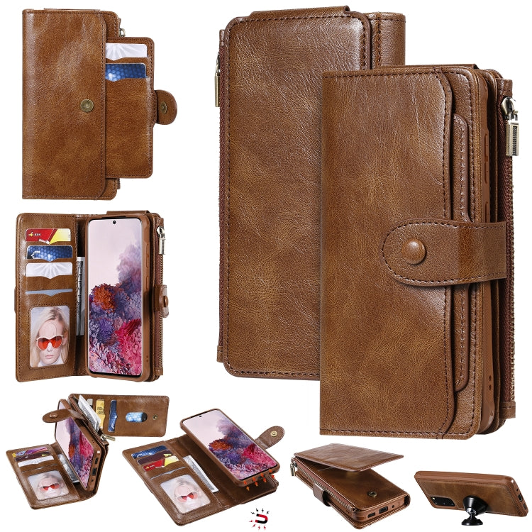 Multifunctional Retro Detachable Magnetic Horizontal Flip Leather Case with Card Slots & Holder & Wallet & Photo Frame, For Galaxy S20, For Galaxy S20 Plus, For Galaxy S20 Ultra